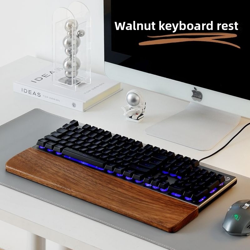 Office Tech - Teclado de madeira maciça descanso de