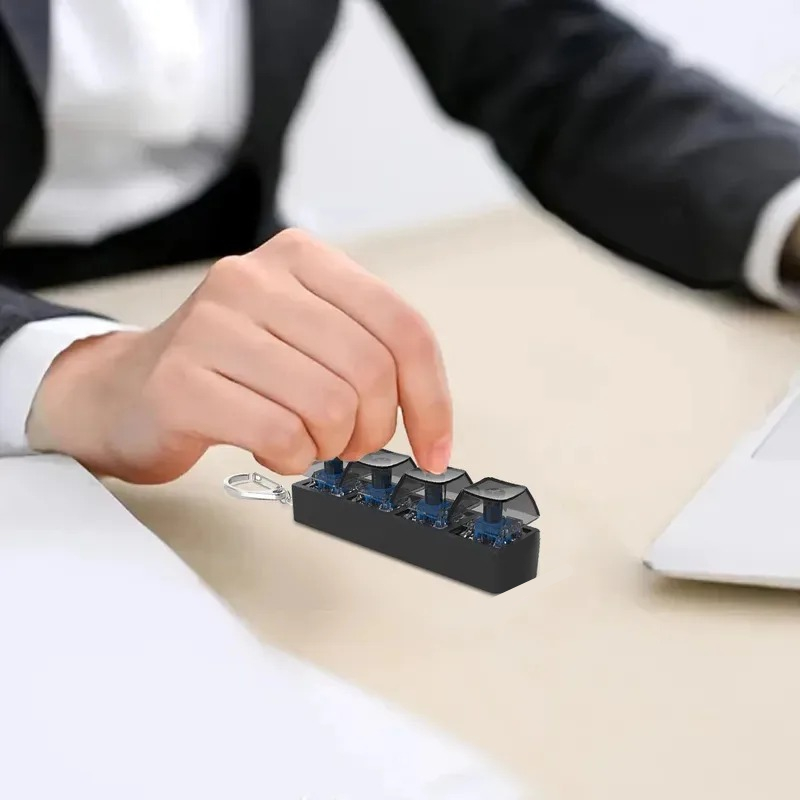 4 teclas botão de dedo brinque - Office Tech avaliação e preço