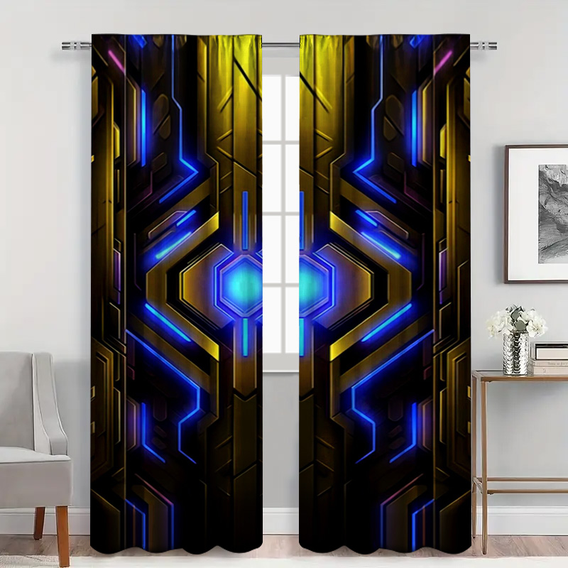 Cortinas geométricas tecnológi - Tech Office Youtube avaliação e preço