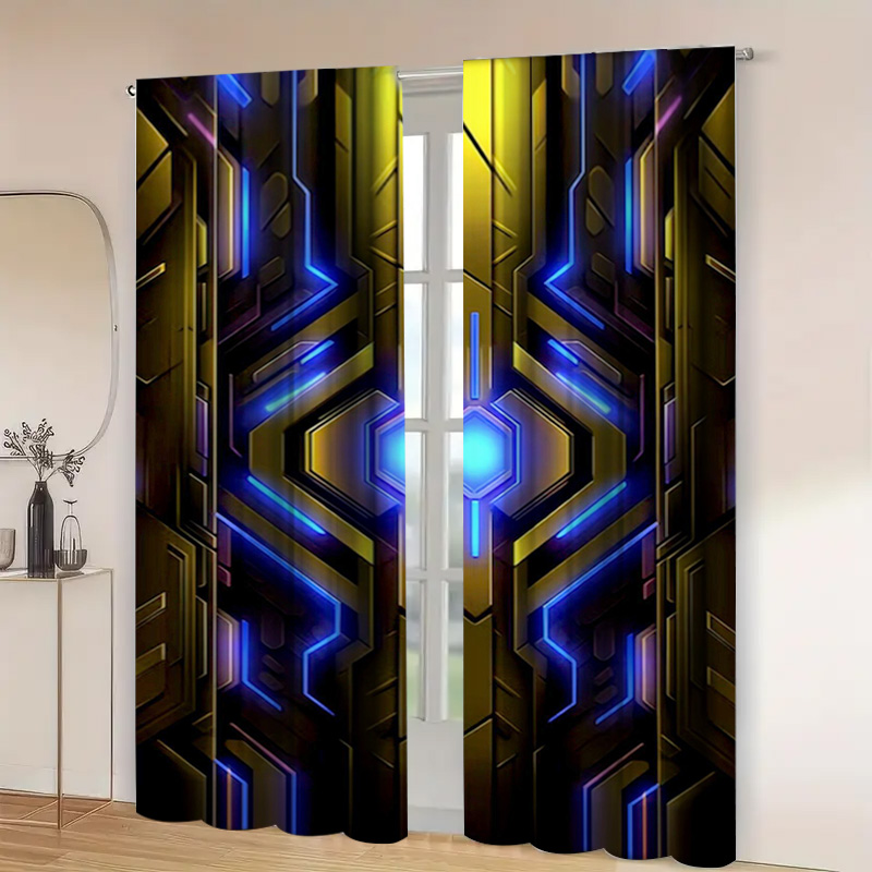Cortinas geométricas tecnológi - Tech Office Youtube avaliação e preço