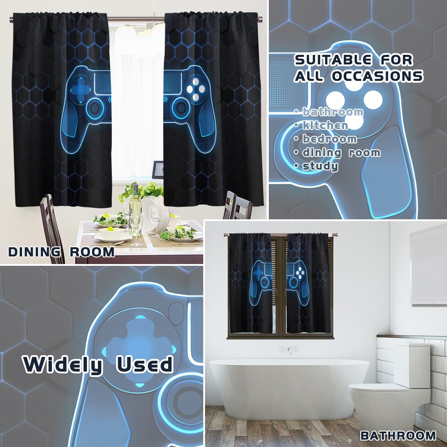 Cortinas de Luxo para Jogos co - Tech Office Youtube avaliação e preço